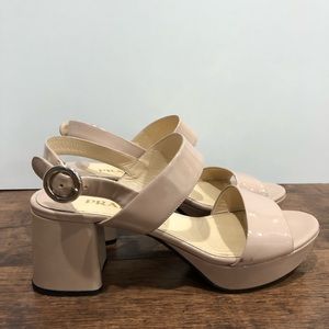 Authentic Prada  Slingback  Platform Sandals Heels